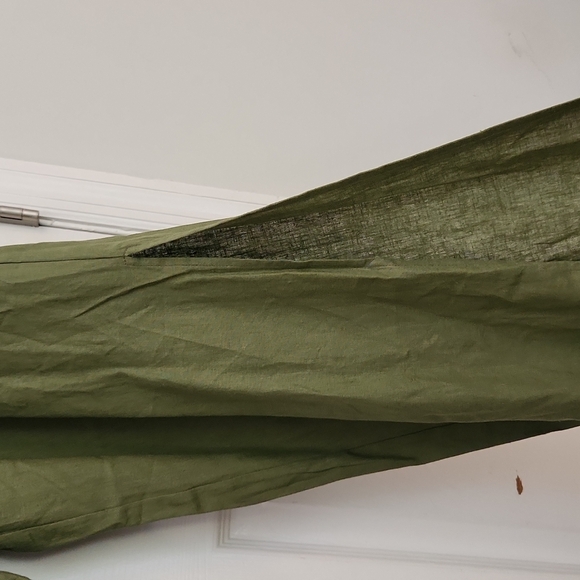 New York & Company Olive Wide Leg Side-Slit Pants - Picture 8 of 12